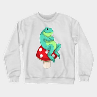 Frog with Mushroom Crewneck Sweatshirt
